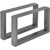 En.casa Ensemble de 2 piètements de table basse « Makers » 64 x 40 cm Acier Gris acier