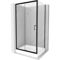 Mexen Apia Cabine de douche pliante 120 x 90 cm, transparente, noire + receveur de douche Rio - 840-120-090-70-00-4510