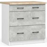 Akord Armoire De Cuisine Oliwia Avec Plateau Blanc/Béton 80X46X85