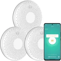 Aroha Smart Connect Détecteur Combiné avec Fumée & Monoxyde de Carbone Connecte - Batterie 10 Ans - Alarme Incendie & CO, Tuya, Smartlife - 3 pièces