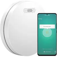 Aroha Smart Connect Détecteur de Fumée Connecté - Batterie de 10 Ans - Alarme Incendie WiFi Avec Smart Life & Tuya