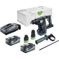 Festool KHC 18 EB-Basic Marteau combiné sans fil 18 V 2,6 J SDS-Plus Brushless + 2x batterie 8,0 Ah + chargeur + Systainer