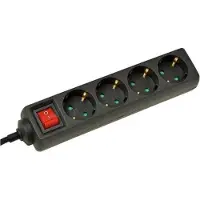 Nobrand Prise d'extension Vb - avec interrupteur - 4 ports - noir