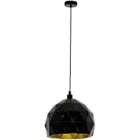 Eglo 97845 ROCCAFORTE Lampe à suspendre noire or E27