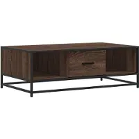 vidaXL Table basse marron imitation chêne 100x57x35 cm Bois composite métal