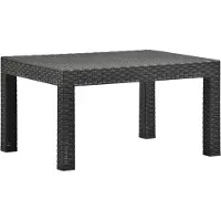 The Living Store Table de jardin Anthracite 58x58x41 cm PP Rotin
