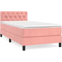 vidaXL Lit boxspring avec matelas rose 80x200 cm velours