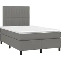 vidaXL Lit boxspring avec matelas gris foncé 120x190 cm Tissu
