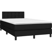 vidaXL Lit boxspring avec matelas noir 120x190 cm Tissu