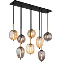 Globo Lampe à suspendre métal noir mat, 8x E14