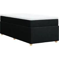 vidaXL Lit boxspring avec matelas noir 80x200 cm tissu
