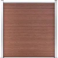 vidaXL Kit de clôture WPC 9 carrés + 1 pente 1657x186 cm Marron