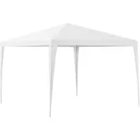 Casa.pro [] Pavillon 300x300x255cm Tente de jardin Tente de fête Tente de jardin Tente à bière Tente de fête Blanc