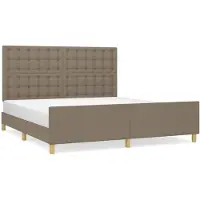 vidaXL Cadre de lit sans matelas Taupe 160x200 cm Tissu