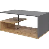Vicco Table basse Guillermo anthracite/chêne sable 91x52.6cm, Model 30184