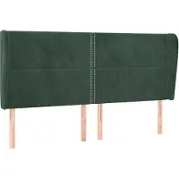 vidaXL Tête de lit avec oreilles vert foncé 183x23x118/128 cm velours