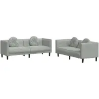 vidaXL Ensemble de canapés 2 pièces avec coussins gris clair velours