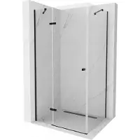 Mexen Cabine de douche Roma avec porte battante 120 x 70 cm, transparente, noire - 854-120-070-70-00