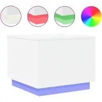 vidaXL Table basse avec lampes LED blanc 50x50x40 cm