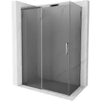 Mexen Omega Paroi de douche extensible 150 x 80 cm, Noir graphite, Chrome - 825-150-080-01-40