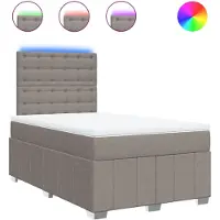 vidaXL Lit Boxspring avec matelas Taupe 120x190 cm Tissu