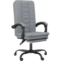 vidaXL Chaise de bureau avec fonction chaise longue tissu gris clair