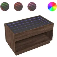 vidaXL Table basse avec Infinity-LED brun imitation chêne 90x50x50 cm