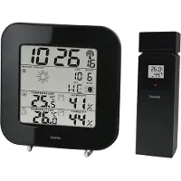 Hama Wetterstation DCF-Funkuhr Display 1Außensensor schwarz EWS-200 186310