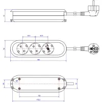 Bachmann SMART 3xCEE7/3 blanc, câble d'alimentation 1,5 m, CEE7/7
