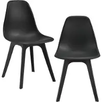 En.casa [] 2x chaises design noir salle à manger chaise plastique style scandinave