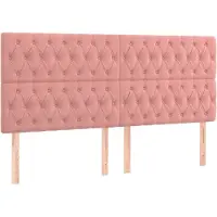 vidaXL Têtes de lit 4 pcs. Rose 90x7x78/88 cm velours