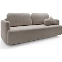 Selsey Canapé trois places Lambina avec fonction sommeil, coffre de lit, revêtement Boucle en beige foncé
