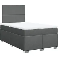 vidaXL Lit boxspring avec matelas gris foncé 120x190 cm Tissu