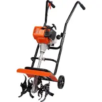 Vevor Motobineuse Thermique à Moteur Essence 31 CC à 4 Temps avec 4 Dents Avant Réglables en Acier Grandes Roues Installation Facile Cultivateur de Sol pour Potager Jardinière Travail du Sol Champs
