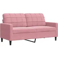 vidaXL Canapé 2 places rose 140 cm velours