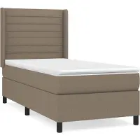vidaXL Lit boxspring avec matelas Taupe 100x200 cm Tissu