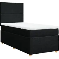 vidaXL Lit boxspring avec matelas noir 100x200 cm tissu