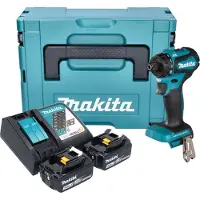 Makita DDF 083 RFJ Perceuse-visseuse sans fil 18 V 40 Nm 1/4'' Brushless + 2x batterie 3,0 Ah + chargeur + Makpac