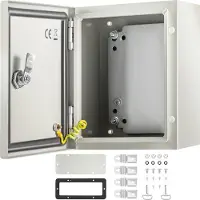 Vevor Boîtier en acier NEMA, 10 x 8 x 6\'\' Boîtier deen acier NEMA 4X, IP66 étanche à l'eau et à la poussière, boîtier de raccordement électrique pour l'extérieur/intérieur, avec plaque de montage