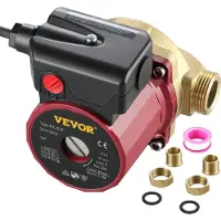 Vevor Pompe de Circulation d'Eau Silencieux Pompe à Eau Domestique avec Débit Maximal 50 L/min Hauteur 6 m Boîtier de Pompe en Fonte Tête de Pompe en Laiton pour Faciliter la Circulation d'Eau