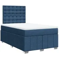 vidaXL Lit boxspring avec matelas bleu 120x190 cm Tissu