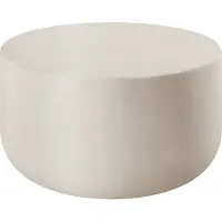 TecTake Table basse ronde Ronan, pour intérieur & extérieur, 80x39,5 cm - beige