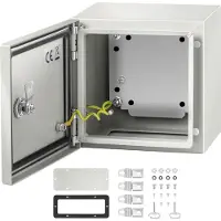 Vevor Boîtier en acier NEMA, 8 x 8 x 6\'\' Boîtier deen acier NEMA 4X, IP66 étanche à l'eau et à la poussière, boîtier de raccordement électrique pour l'extérieur/intérieur