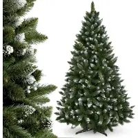 Kadax Sapin de Noël artificiel avec petites boules argentées et givre, 220cm Sapin en PVC