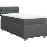 vidaXL Lit boxspring avec matelas gris foncé 100x200 cm Tissu