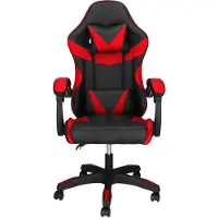 Springos Chaise de bureau avec coussin de tête et coussin lombaire Accoudoirs Chaise pivotante, Chaise de gamer Ergonomique Rembourrée Réglable en hauteur avec roulettes