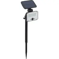 Brilliant Lampe solaire d'extérieur noire JOPLIN | avec détecteur de mouvement | utilisable comme applique murale | 7W 1100lm 4100K | IP54 | plastique/verre