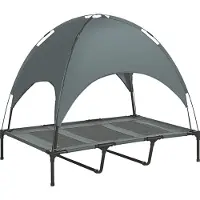 Famanu Paws Hondenbed met luifel Verhoogd Ademend Taffeta grijs