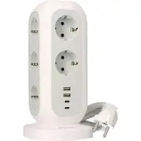 Verbatim Vertical Extension Cable 15W111Xac Ue/2Xusb-C/2Xusb-A 2M Eupt-01 White/White 49547