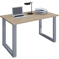 VCM Bureau en bois | H. 76 x W. 80 x D. 50 cm | Table d'ordinateur simple | pieds en métal de haute qualité | Table de travail | Mobilier de bureau - Lona U